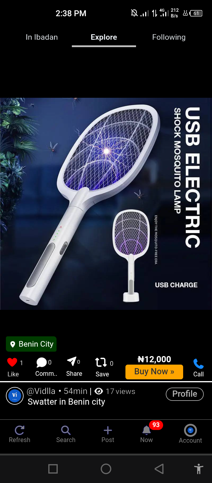 Mosquito swatter
